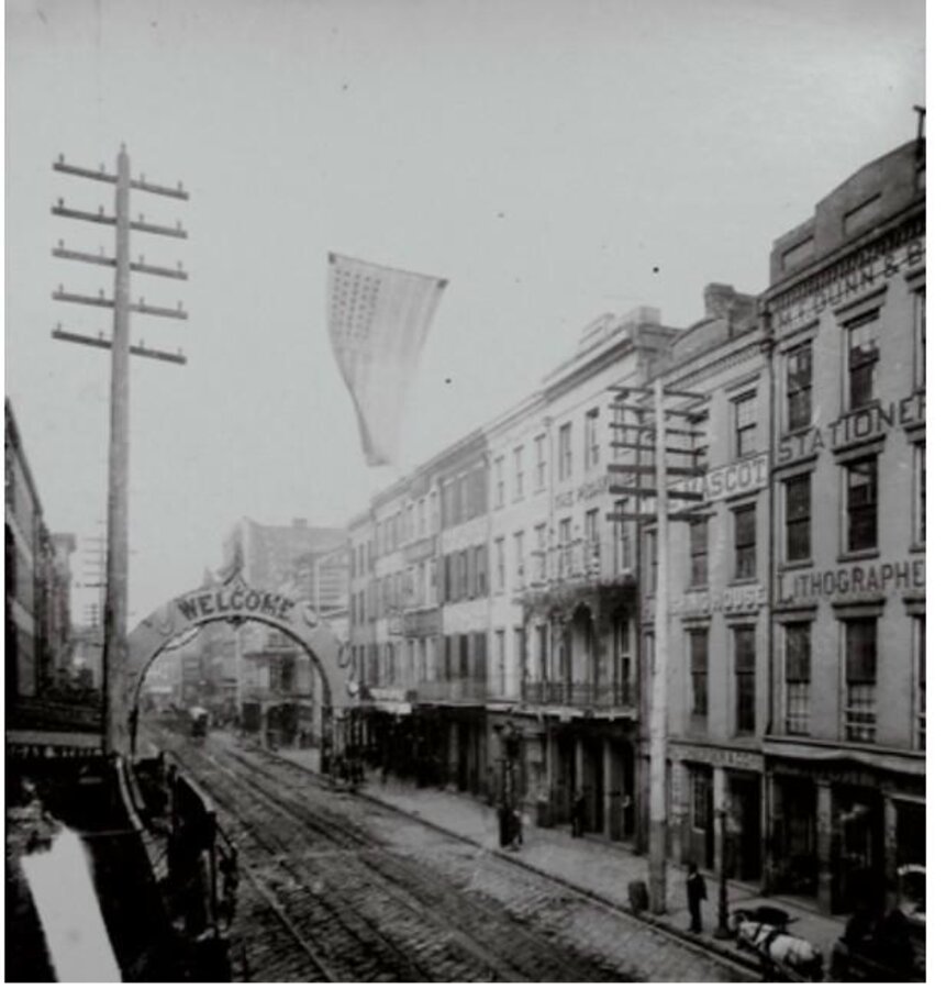 Newspaper Row, Camp Street, c. 1880
