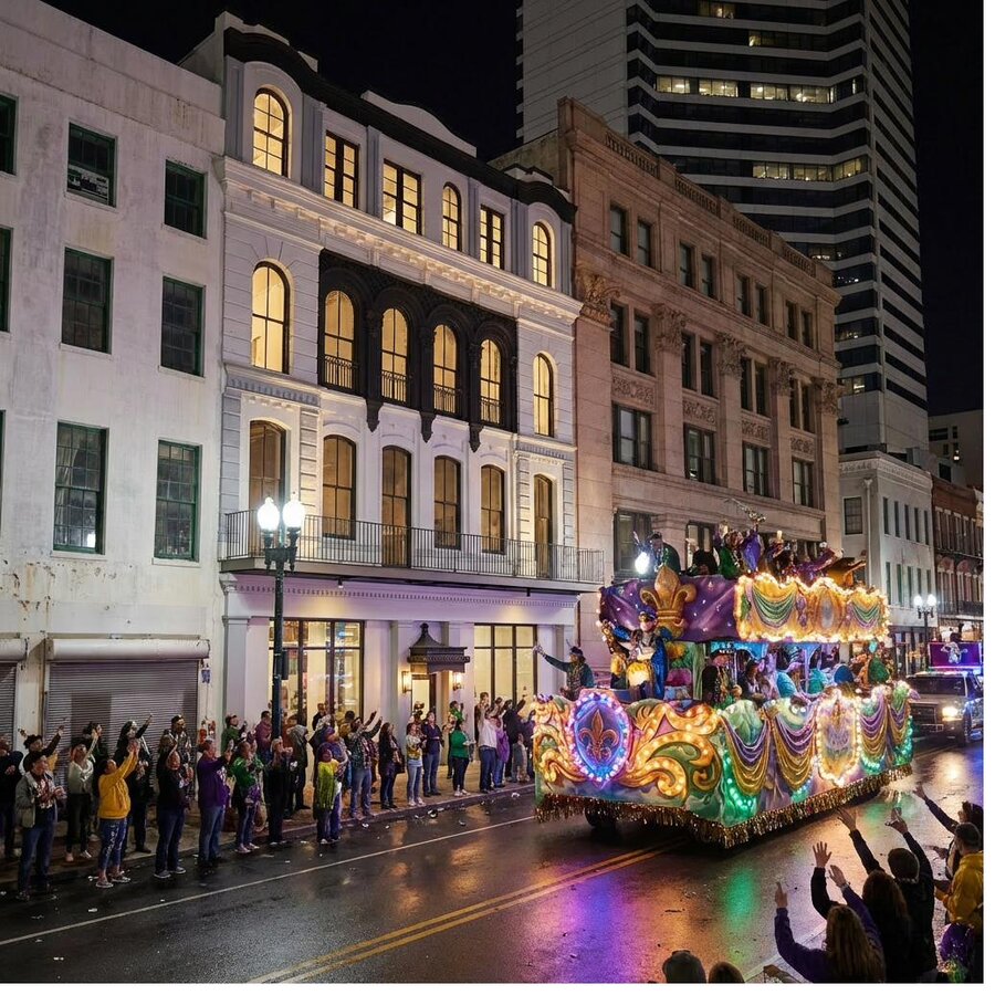 Mardi Gras parade on St. Charles Avenue